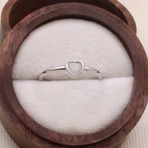 Glow in the Dark Luminous Heart Platinum Plated 925 Sterling Silver Ring